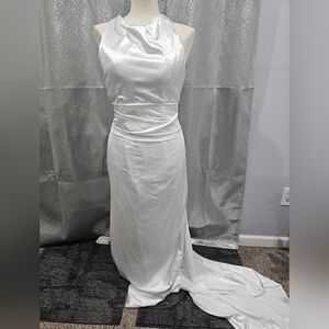 Elegant White Satin Gown